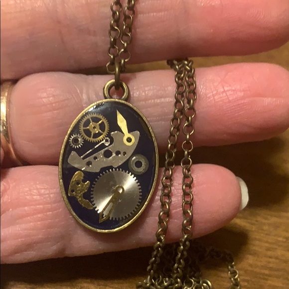 Vintage Antique Watch Gears Necklace 24” chain - Picture 1 of 6